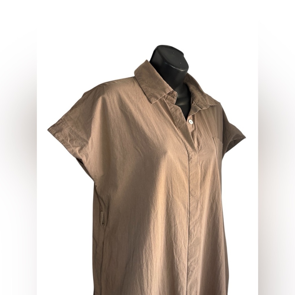 Zanzea collection women’s chocolate brown midi tunic dress button down sz M used - Picture 4 of 12